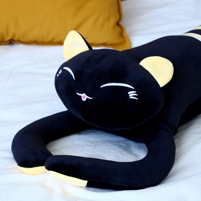Мягкая игрушка-подушка «Кот», 70 см, цвет чёрно-жёлтый - фото 1907716413