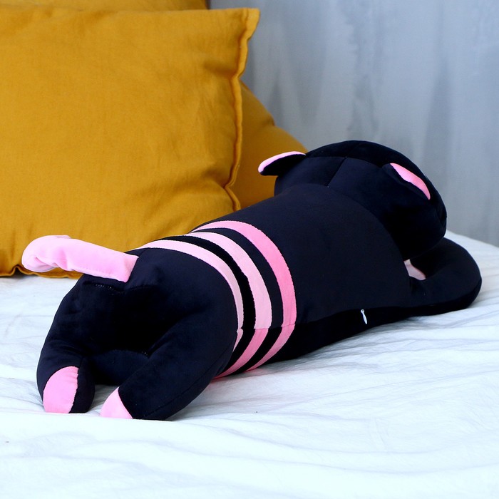Мягкая игрушка-подушка «Кот», 70 см, цвет чёрно-розовый - фото 1907716419