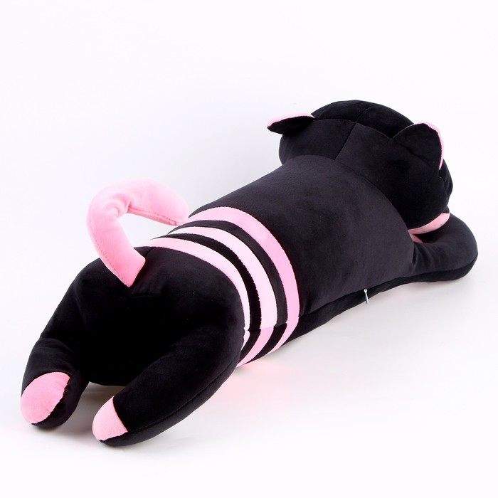 Мягкая игрушка-подушка «Кот», 70 см, цвет чёрно-розовый - фото 1907716421