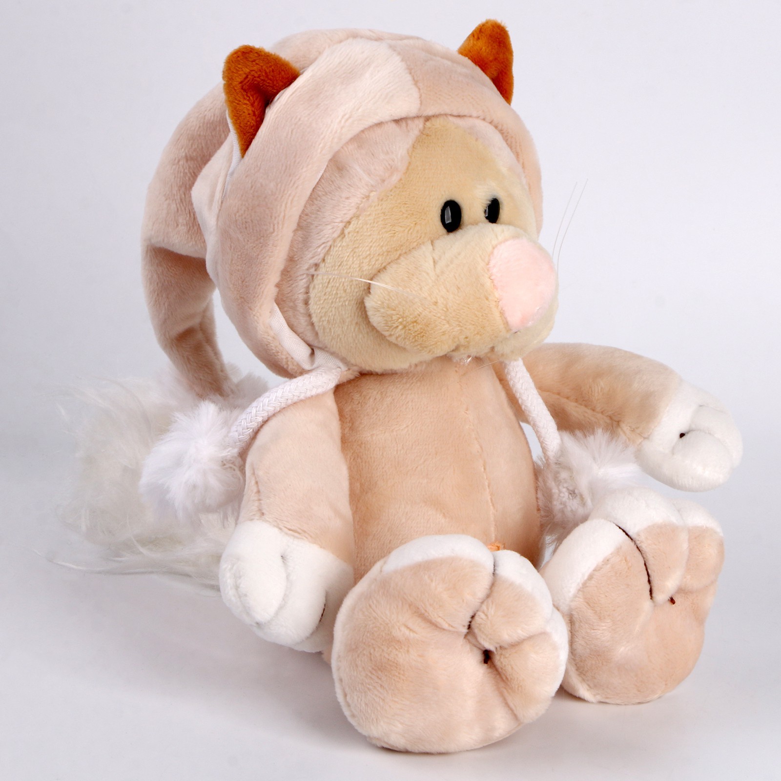 Мягкая игрушка «Котик» в костюме, 25 см, цвет персиковый (9483972 ...