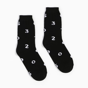Носки женские MINAKU "Цифры" цвет черный, р-р 36-37 (23 см)