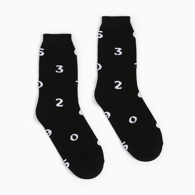 Носки женские MINAKU "Цифры" цвет черный, р-р 38-39 (25 см)