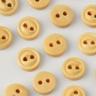 Пуговица деревянная, 2 прокола, d = 8 мм, цвет бежевый (комплект 24 шт) - фото 65996549