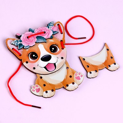 Детская шнуровка «Корги» 17 × 15 × 0,3 см