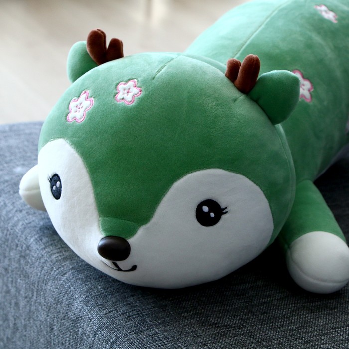 Мягкая игрушка-подушка «Оленёнок», 60 см, цвет зелёный - фото 1907716527