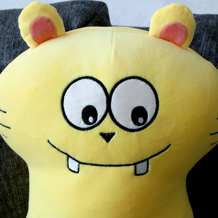 Мягкая игрушка-подушка «Кот зубастик», 50 см, цвет жёлтый - фото 1907716541
