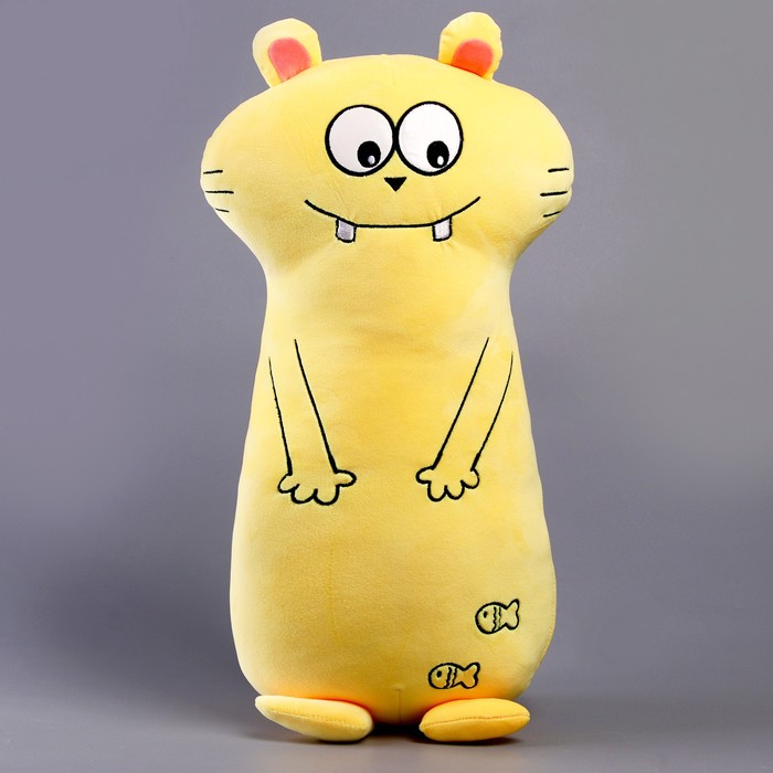 Мягкая игрушка-подушка «Кот зубастик», 50 см, цвет жёлтый - фото 1907716543