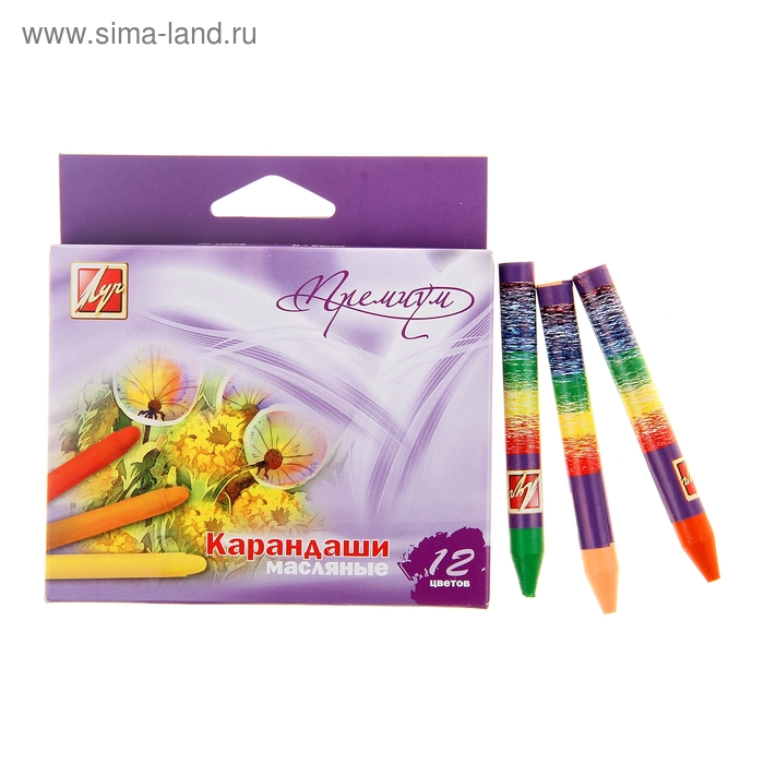 Карандаши масляные 12 цветов Луч "Премиум" - Фото 1