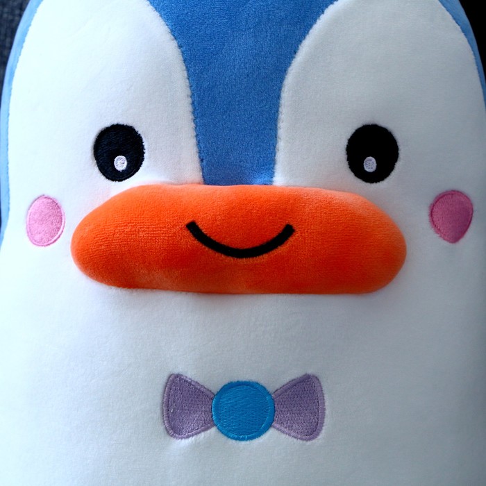 Мягкая игрушка-подушка «Пингвин с бантиком», 50 см, цвет бело-голубой - фото 1907716617