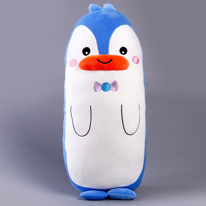 Мягкая игрушка-подушка «Пингвин с бантиком», 50 см, цвет бело-голубой - фото 1907716620