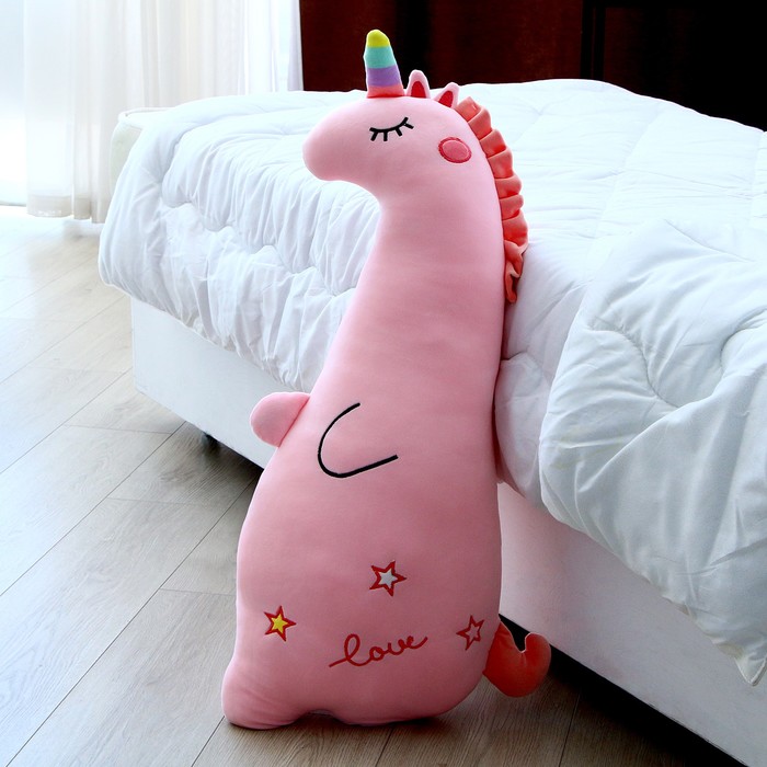 Мягкая игрушка-подушка «Единорожка», 80 см, цвет розовый - фото 1907716622