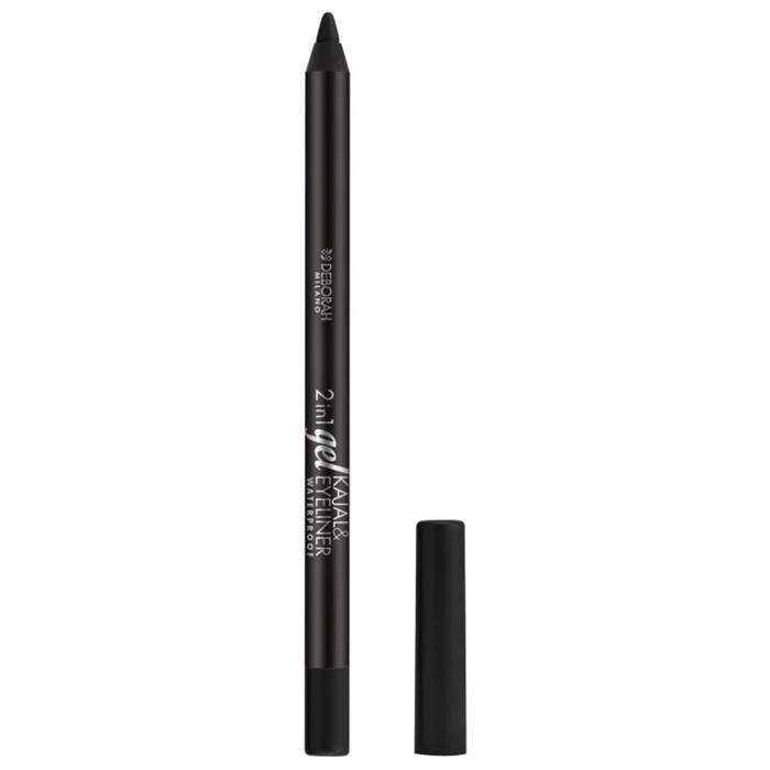 Карандаш для век гелевый Deborah 2в1 Gel Kajal & Eyeliner Pencil, тон 01 чёрный, 1.4 г - Фото 1