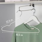 Вешалка-плечики для одежды, 41×20×0,3 см, цвет белый - Фото 2