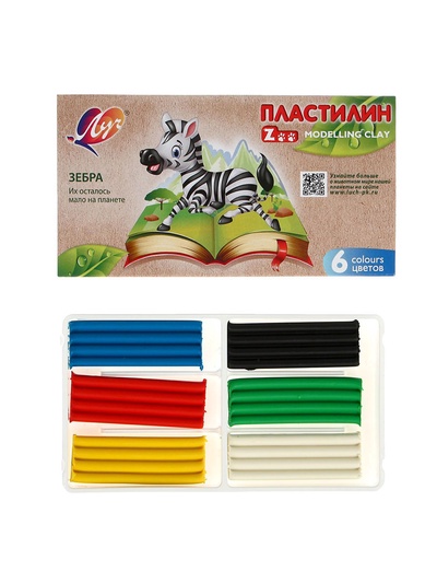 Пластилин «Луч. ZOO», 6 цветов, 90 г