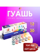 Гуашь 12 цветов × 20 мл «Классика», блок-тара - Фото 1