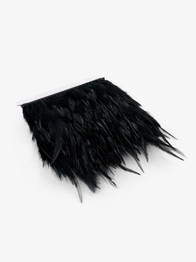 Перья петуха декоративные, на ленте, 10-15 см, 5±0.5 м, чёрные
