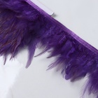 Перья петуха декоративные, на ленте, 10-15 см, 5±0.5 м, фиолетовые - Фото 2