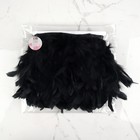 Тесьма с перьями индюка, 13-17 см, 5±0.5 м, чёрная - Фото 5