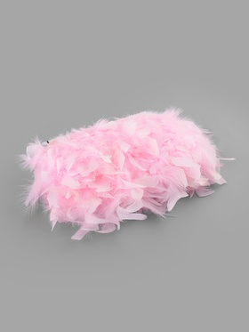 Перья индюка декоративные, на ленте, 13-17 см, 5±0.5 м, розовые