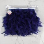 Тесьма с перьями индюка, 13-17 см, 5±0.5 м, тёмно-синяя - Фото 5