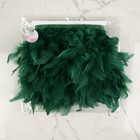 Тесьма с перьями индюка, 13-17 см, 5±0.5 м, зелёная - Фото 5