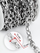 Цепочка для сумки, 14×10 мм, 10 ± 0.5 м, цвет серебряный - Фото 2