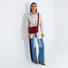 Сумка кросс-боди на молнии, наружный карман, цвет красный - фото 22205968