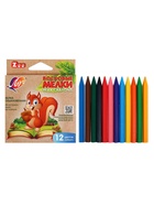 Мелки восковые 12 цветов ZOO, шестигранные - Фото 4