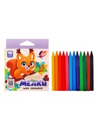 Мелки восковые 12 цветов ZOO, шестигранные - Фото 3