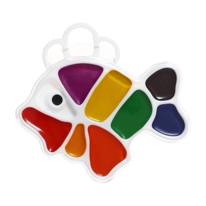 Акварель "Луч", "Рыбка", 9 цветов, без кисти - Фото 1