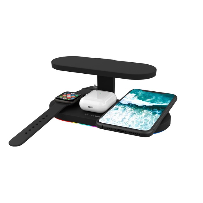 Зарядное canyon беспроводное. Canyon WS-501. Canyon WS-501 5in1 Wireless Charger Black. Беспроводная зарядная станция Canyon WS-404.