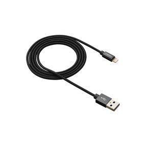 Кабель Canyon MFI-3, Lighting - USB, 2.4А, чип MFI, сертифицирован Apple, 1м, нейлон, черный
