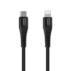 Кабель Canyon MFI-4, Lighting - USB-C, 18 Вт, быстрая зарядка, чип MFI, 1.2 м, черный 9646054 - фото 10476734