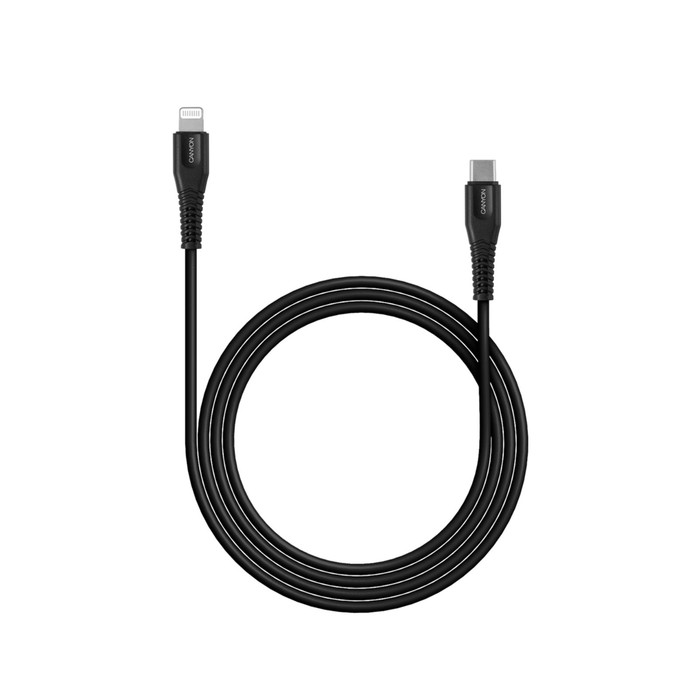Кабель Canyon MFI-4, Lighting - USB-C, 18 Вт, быстрая зарядка, чип MFI, 1.2 м, черный - фото 51463212 Кабель Canyon MFI-4, Lighting - USB-C, 18 Вт, быстрая зарядка, чип MFI, 1.2 м, черный - фото 51463212