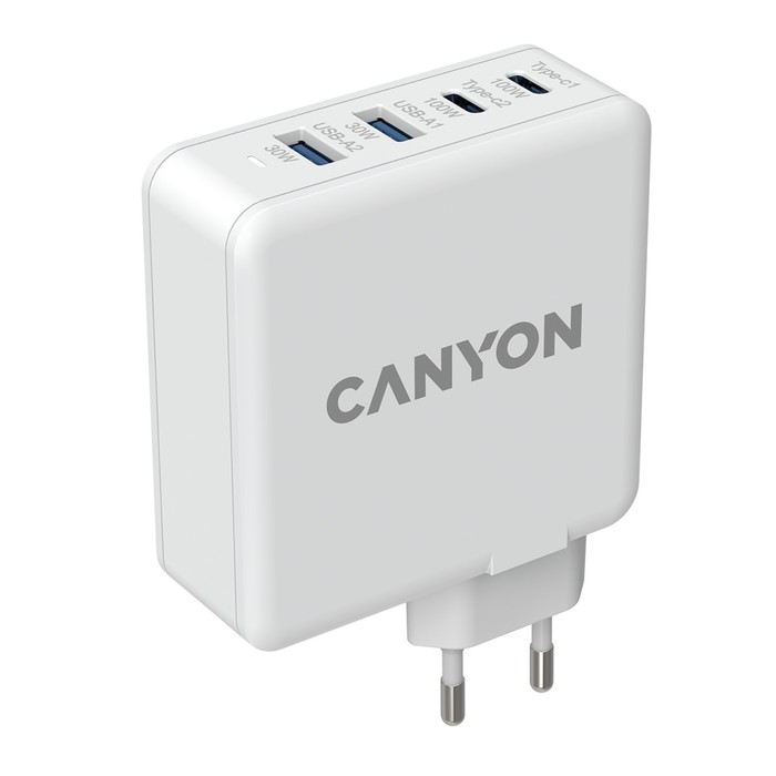Сетевое зарядное устройство Canyon H-100, 2 USB/3 USB-C, 100Вт, GAN, быстрая зарядка - фото 10476752