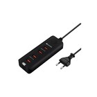 Сетевой адаптер Canyon H-09, 4 USB, 4.2 А, 21 Вт, 5 В, защита от замыкания, черное - фото 51463238