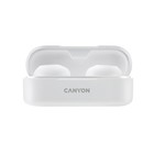 Наушники Canyon TWS-1, вакуумные, микрофон, 45/300 мАч, handsfree, IPX4, белые - фото 51310308 Наушники Canyon TWS-1, вакуумные, микрофон, 45/300 мАч, handsfree, IPX4, белые - фото 51310308