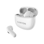 Наушники Canyon TWS-5, вакуумные, микрофон, сенсор, BT 5.3, 40/500 мАч,  IP33, белые - фото 10476798