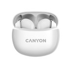 Наушники Canyon TWS-5, вакуумные, микрофон, сенсор, BT 5.3, 40/500 мАч, IP33, белые - фото 51310336 Наушники Canyon TWS-5, вакуумные, микрофон, сенсор, BT 5.3, 40/500 мАч, IP33, белые - фото 51310336