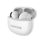 Наушники Canyon TWS-5, вакуумные, микрофон, сенсор, BT 5.3, 40/500 мАч, IP33, белые - фото 51310337 Наушники Canyon TWS-5, вакуумные, микрофон, сенсор, BT 5.3, 40/500 мАч, IP33, белые - фото 51310337