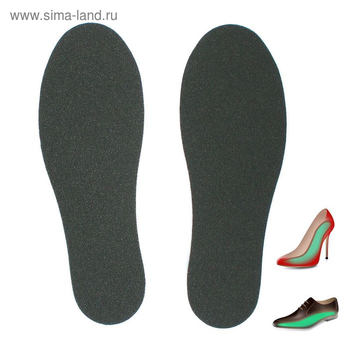 Стельки для обуви непромокаемые, 45 р-р, пара, цвет чёрный - Фото 1