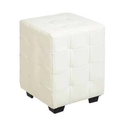 Пуф «Клик Мебель. Кусен», 300×300×400, искусственная кожа, цвет белый
