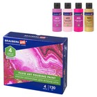 Краска для техники "Флюид Арт", набор 4 цвета х 120 мл, BRAUBERG, розовые тона - фото 10477378