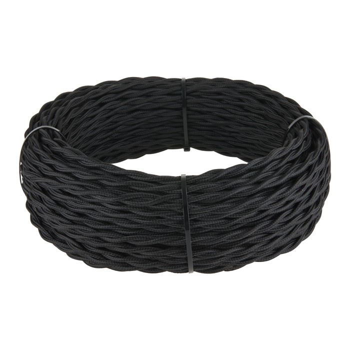 Ретро кабель витой W6452308, 20 м, 2х2,5, цвет чёрный - Фото 1