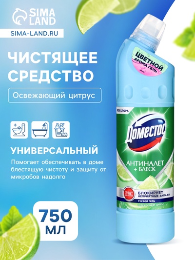 Чистящее средство Domestos «Освежающий цитрус», универсальное, 750 мл