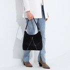 Сумка-мешок "Оливи" на молнии, наружный карман, цвет чёрный - Фото 9