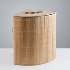 Корзина для белья, с крышкой, 34х34х52 см, бамбук,джут - фото 319455364
