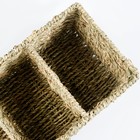Корзина плетеная, 3 секции, 30х15х12 см, водоросли - фото 10838319