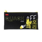 Пенал мягкий, 1 отделение, 110 х 205 мм, плоский, Hatber, Quack Off, чёрный/жёлтый NPk_18212 - фото 25389147
