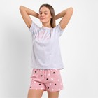 Комплект женский домашний (футболка/шорты), цвет серый, размер 44 - фото 10480141